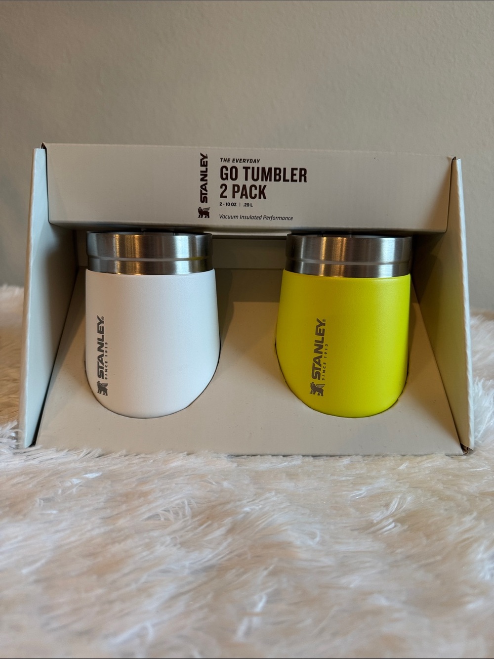 Stanley Go Tumbler 2 Pack 10oz - White/Frost Electric Yellow - NIB